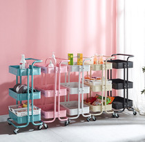Kitchen removable rack with wheel trolley bedroom floor-to-ceiling multi-storey storage rack nail hairdressing tool cart