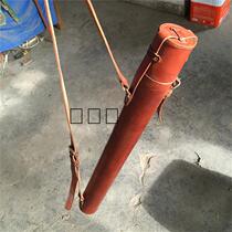 Portable map cylinder pure cow leather map cylinder fishing rod cylinder storage cylinder