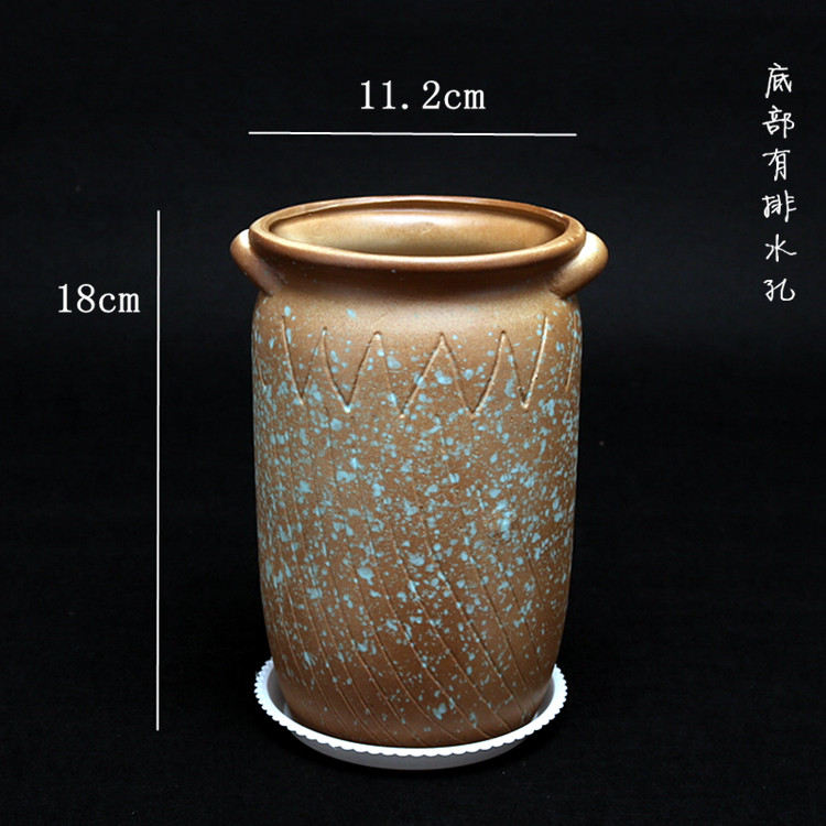 chậu hoa thịt bình gốm nhà máy nhựa đơn giản màu tím sáng tạo retro chậu gốm thô succulents Laozhuang - Vase / Bồn hoa & Kệ giỏ sắt treo chậu hoa ban công