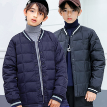 Boys Down Jacket 2021 CUHK childrens inside and outside wear enlarged thickened warm liner baseball jacket suit