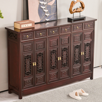 Solid wood shoe cabinet at home door New Chinese porch cabinet small apartment storage antique light luxury quality entry locker