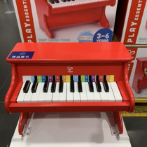 Sam Hape 25-key piano red wooden small piano 3-6 years old boys and girls can play household educational toys