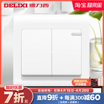 Deresi Wall 86 Type Home Wall Type Electric Light Double Open Two Open Multi-Control Three-control Midway Switch Panel Concealed