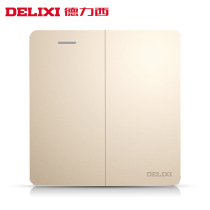 Delixi switch large panel 86 type gold double open two open two two position two open multi control three control midway switch concealed