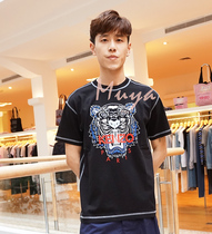 Paris KENZO 18 autumn and winter sports line printed mens tiger head T-shirt 4YE