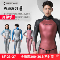 BESTDIVE Diving 3mm Xiuqi series colorful color-blocking free diving split wetsuit wet suit colorful men and women