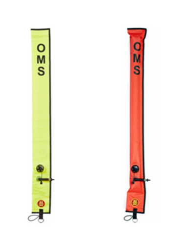 OMS Divers Alert Marker 1m Closed Open Mouth Blown Buoy Elephant Pull Red Yellow