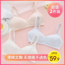 Junior high school students high school girls thin bra no sponge youth development underwear women without steel ring ultra-thin summer
