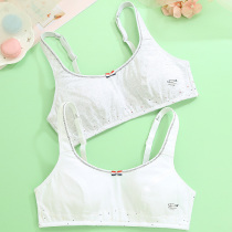Bai Ling Bai Li pure cotton girls vest bra thin section without rims Cute girl underwear set students during development