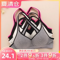 Girls  sports running shockproof underwear thin section no rim bra Junior high school high school college students cotton gathered bra