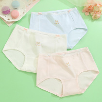 2 cotton stalls 100% waist girly flat pants cotton fabric students comfortable size underwear