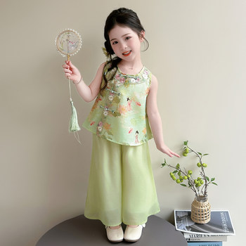 ເດັກຍິງ summer suit 2026 ໃຫມ່ hanfu ແບບວັດຖຸບູຮານເດັກນ້ອຍ hanfu ເດັກຍິງເດັກນ້ອຍ summer ເຄື່ອງນຸ່ງໃຫມ່ແບບຈີນແບບແຫ່ງຊາດ summer