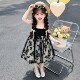 ເດັກຍິງ butterfly ສີດໍາ suspender Princess ວັນເດືອນປີເກີດ dress
