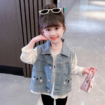 Girls denim vest new spring and autumn jacket