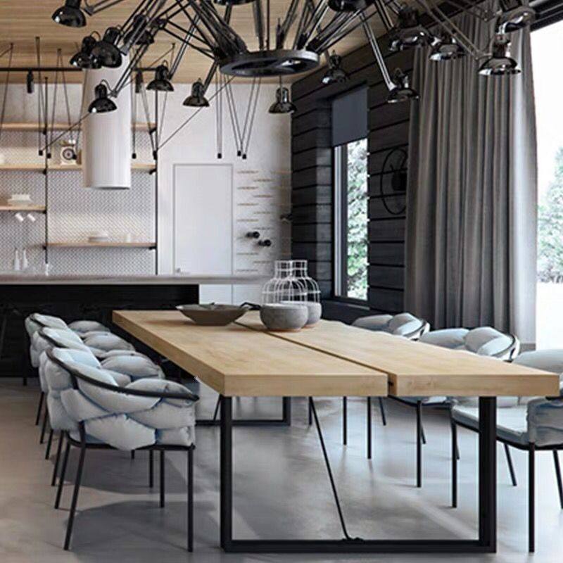 Light luxury industrial style large solid wood conference table creative negotiation long table designer desk workbench training table