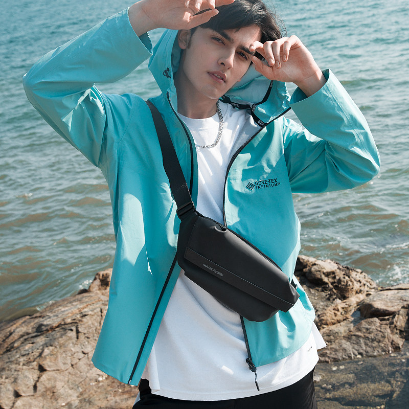 Muzhiyi Chao brand chest bag men's messenger bag sports waist bag function multi-functional large-capacity casual shoulder bag