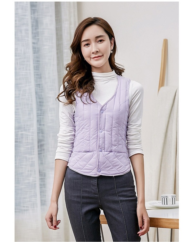 Mùa thu và mùa đông của phụ nữ cotton lót vest vest túi mỏng đồ lót nhiệt vest vest vest vest ngắn đoạn áo hoodie nữ form rộng