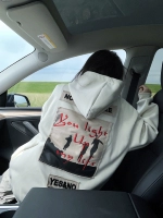 Пластырь, ретро толстовка с капюшоном, рубашка, в американском стиле, оверсайз, с вышивкой