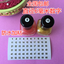 6MM lipstick manicure oil color card number sticker 1-60 120 180 natural digital number code can be customized