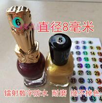 Nail Polish glue glass bottle sticker 1-50 100 150 200 number number number laser waterproof sticker