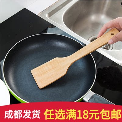 Long handle wood pan shovel non-stick pan shovel special wood pan shovel fried spoons sauté real wood shovels anti-burn kitchenware wood shovel