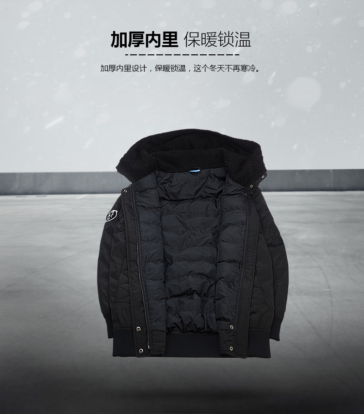 Áo khoác nữ Li Ning cotton ấm áp đơn giản quần áo cotton thể thao thời trang GJMM004 áo khoác trùm đầu - Quần áo độn bông thể thao áo khoác phao dài