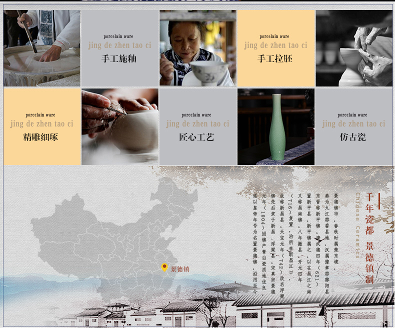 Archaize crack of jingdezhen ceramics glaze jade goddess of mercy bottle net bottles of large vases, flower arrangement, Chinese style living room furnishing articles