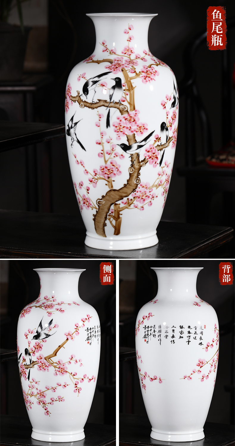 Beaming big master of jingdezhen ceramics hand - made vases, flower arranging new Chinese style sitting room adornment is placed