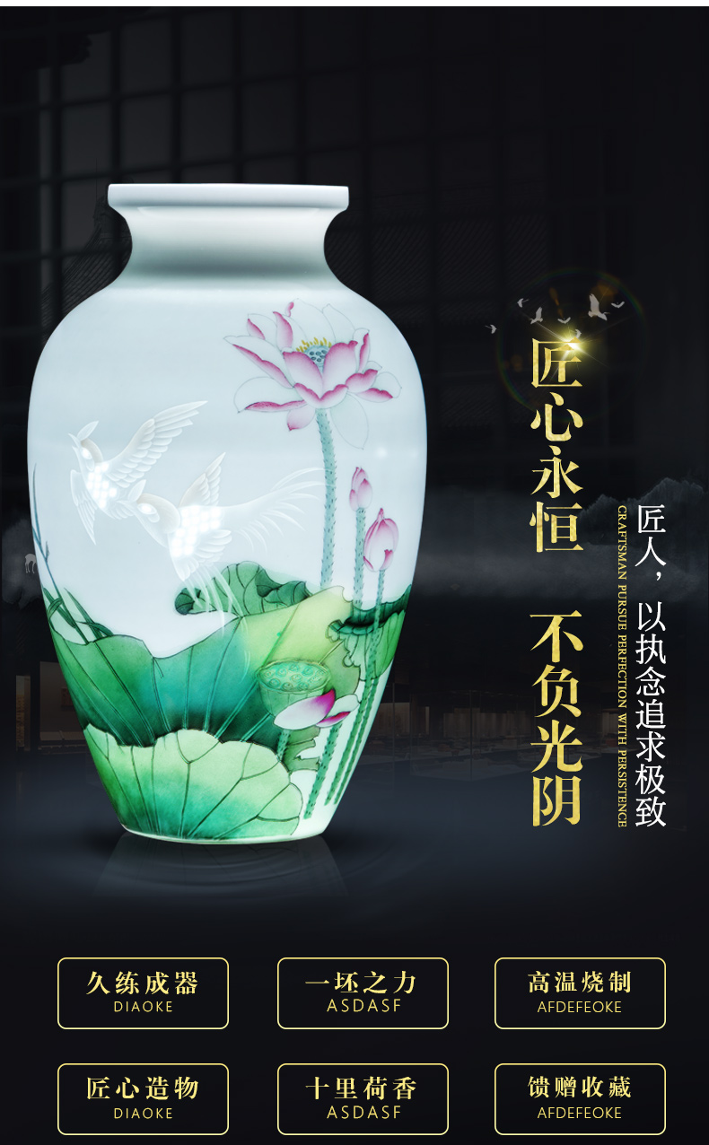 Jingdezhen ceramics hand - made vases, flower arranging furnishing articles of the new Chinese style living room TV ark, wine home decoration