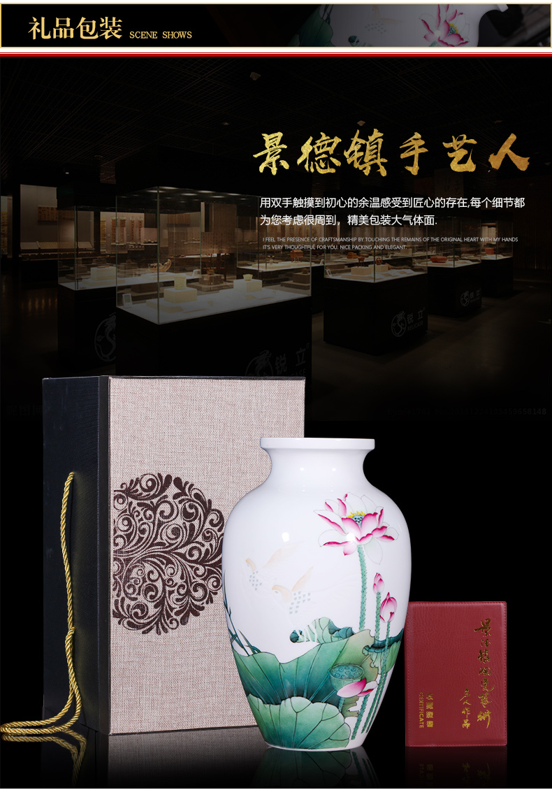 Jingdezhen ceramics hand - made vases, flower arranging furnishing articles of the new Chinese style living room TV ark, wine home decoration