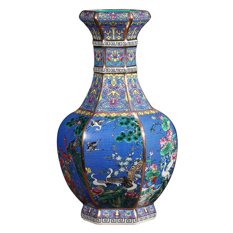 Jingdezhen ceramics imitation qianlong fuels the vase flower arrangement sitting room of Chinese style restoring ancient ways is household adornment handicraft furnishing articles
