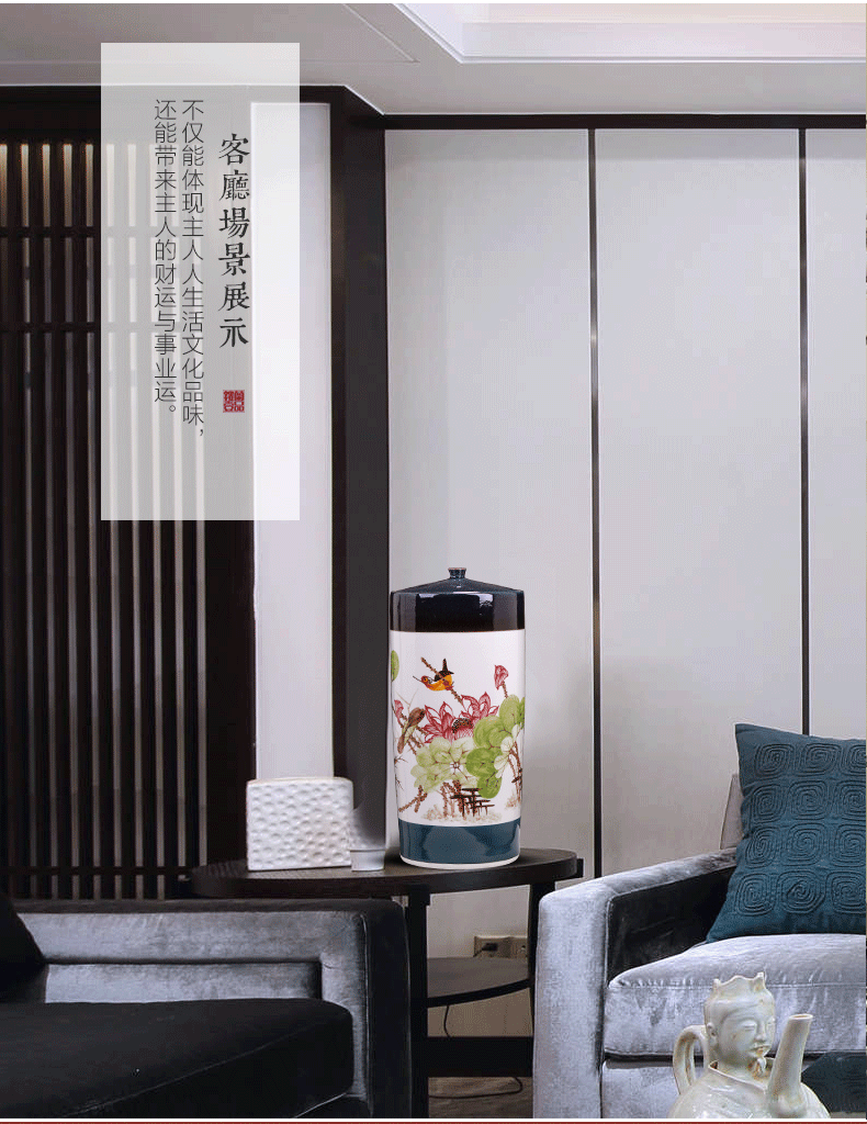 Jingdezhen ceramics large tea pot tea cake wake receives heavy large barrel household with cover storage tank