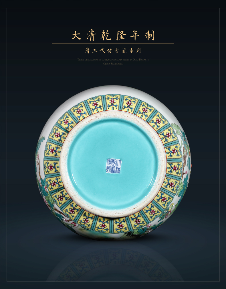 Jingdezhen ceramics powder enamel ears deer head barrels of vases, flower arranging a blessing, furnishing articles of Chinese style household adornment sitting room