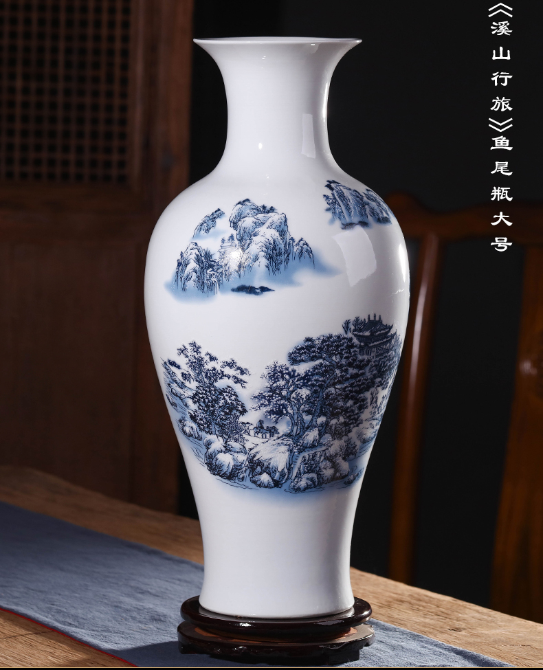 Jingdezhen ceramics of large sitting room vase dried flowers, Chinese style household adornment furnishing articles large TV ark