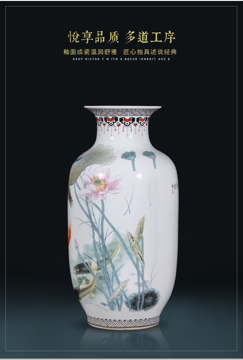 Jingdezhen ceramics of large vases, flower arranging, the sitting room porch place large TV ark, home decoration