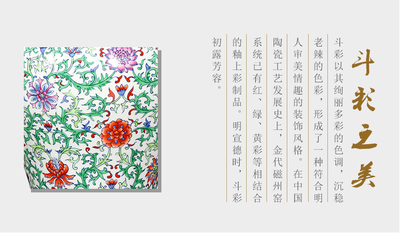 Jingdezhen ceramics vase furnishing articles imitation yongzheng hand - made color bucket mei bottles of Chinese style household adornment archaize sitting room