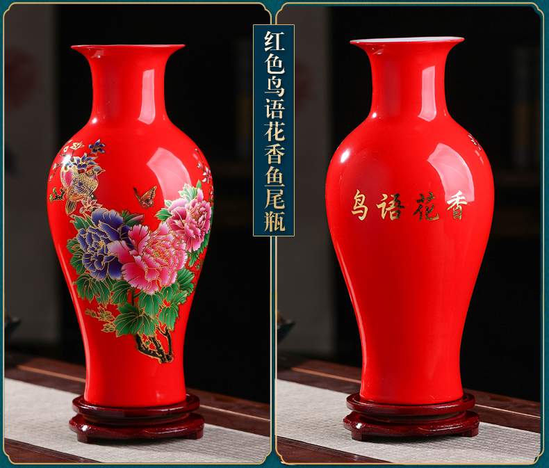 Jingdezhen ceramics new Chinese vase furnishing articles flower arranging dried flowers home sitting room TV cabinet decorative arts and crafts