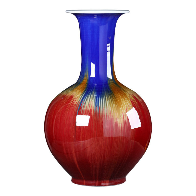Ruby red up jingdezhen ceramics vase furnishing articles sitting room flower arranging Chinese archaize home TV ark, adornment