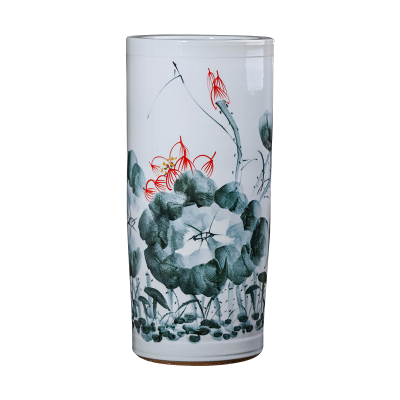 Jingdezhen ceramic hand - made painting and calligraphy cylinder scroll study calligraphy and painting identifiers cylinder decorative vase furnishing articles large living room