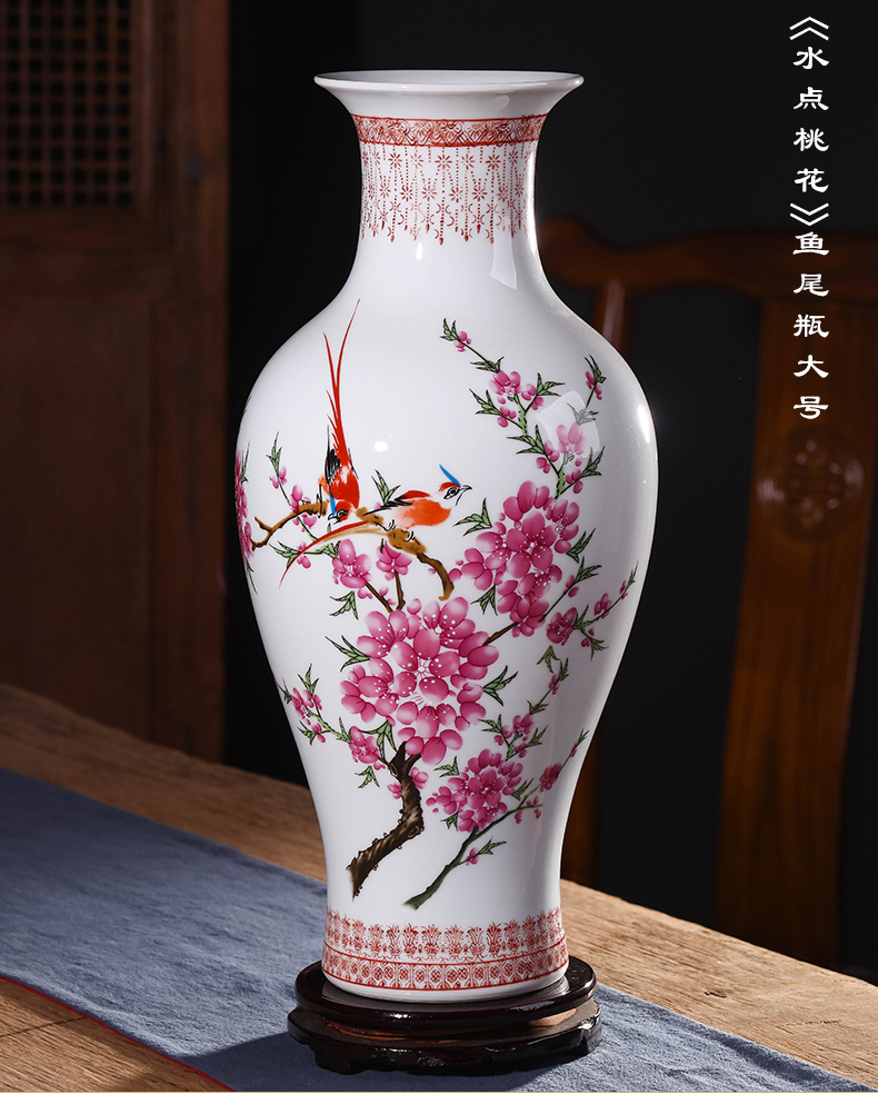 Jingdezhen ceramics of large sitting room vase dried flowers, Chinese style household adornment furnishing articles large TV ark