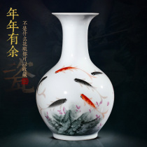 Jingdezhen Ceramic Vase ornaments living room flower arrangement famous hand painted pastel Chinese home TV cabinet decorations