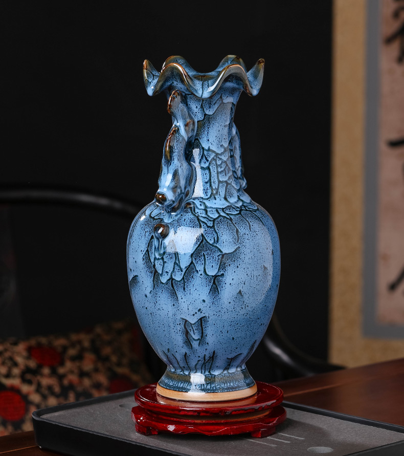 Jingdezhen ceramics Chinese antique jun porcelain vases, flower arranging large furnishing articles wine sitting room decoration
