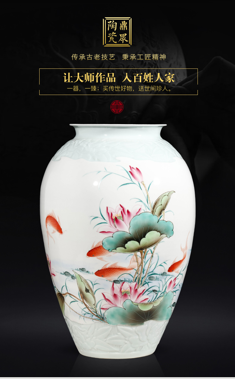 Jingdezhen ceramics famous master hand draw every year more than the vase furnishing articles furnishing articles sitting room porch decoration