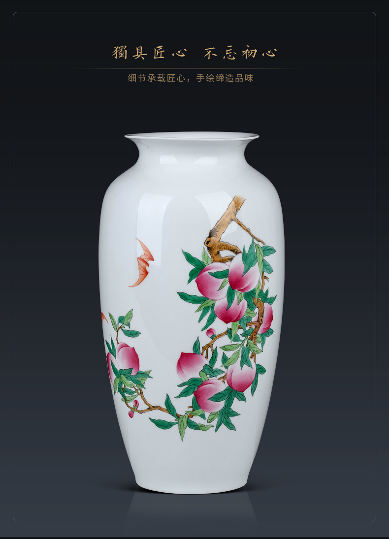 Jingdezhen ceramics hand - made thin foetus live figure powder enamel vase Chinese wine rich ancient frame sitting room adornment