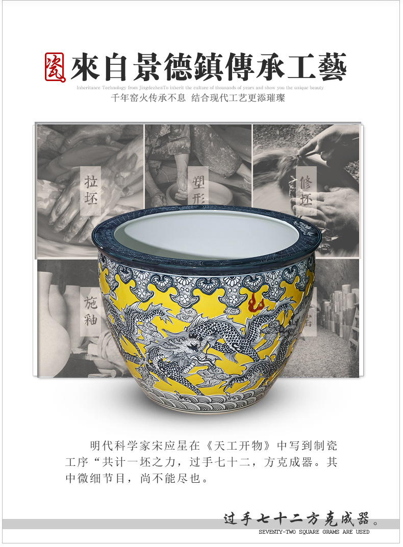 Basin of jingdezhen ceramic aquarium water lily lotus turtle water goldfish bowl lotus cylinder GangPen garden furnishing articles