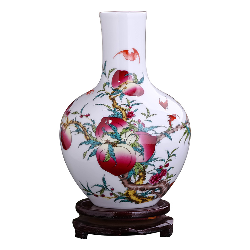 Jingdezhen ceramics live figure vase home furnishing articles flower arranging Chinese style living room TV cabinet handicraft