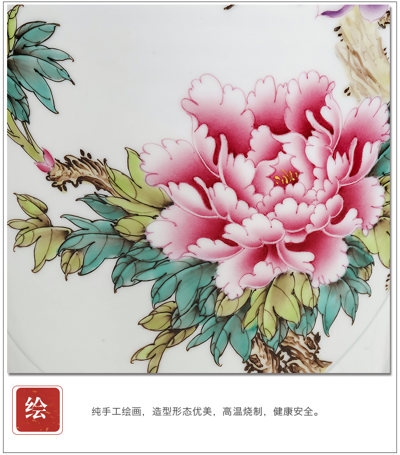 Jingdezhen ceramics famous hand - made enamel vase furnishing articles sitting room flower arranging Chinese style household decoration gifts