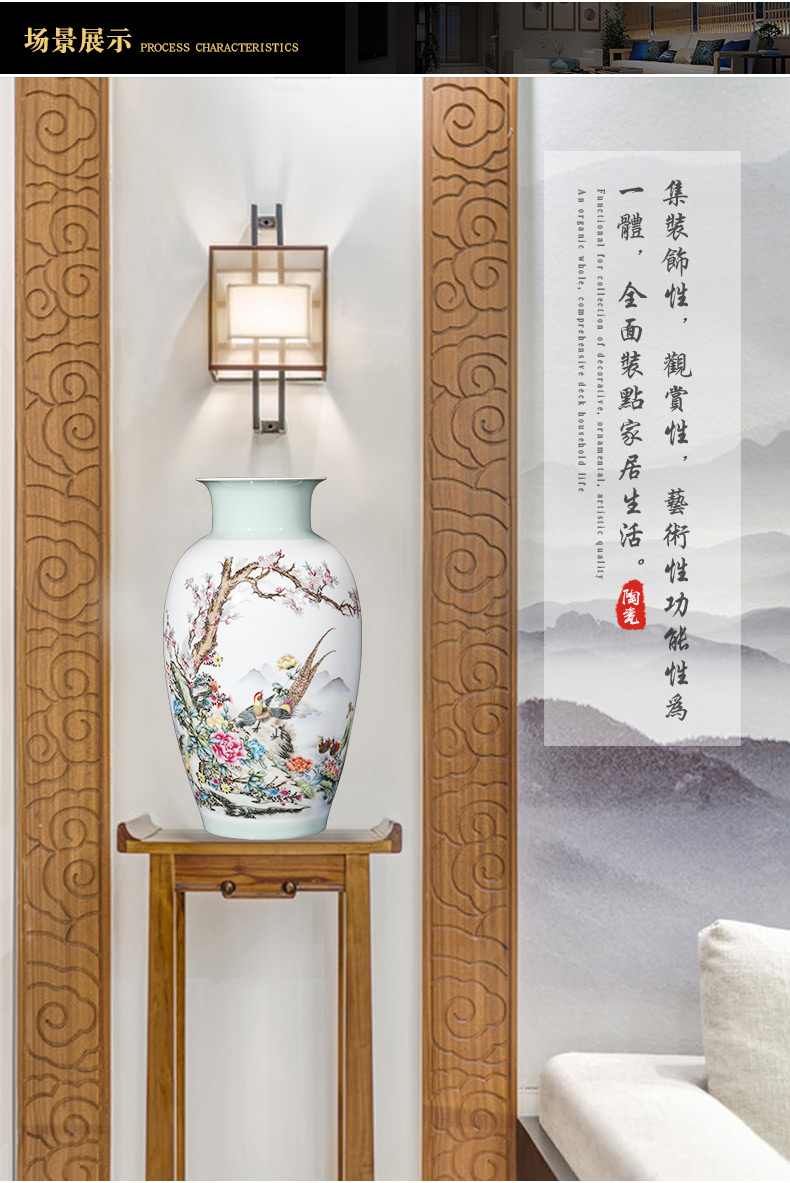 Jingdezhen ceramic vase furnishing articles sitting room flower arranging famous famille rose porcelain TV ark, of Chinese style household ornaments