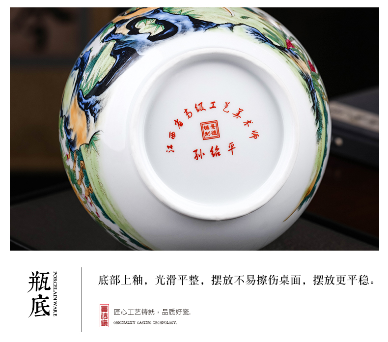 Jingdezhen ceramics powder enamel vase expressions using wide flower arrangement home TV ark, furnishing articles of Chinese style of the sitting room porch decoration