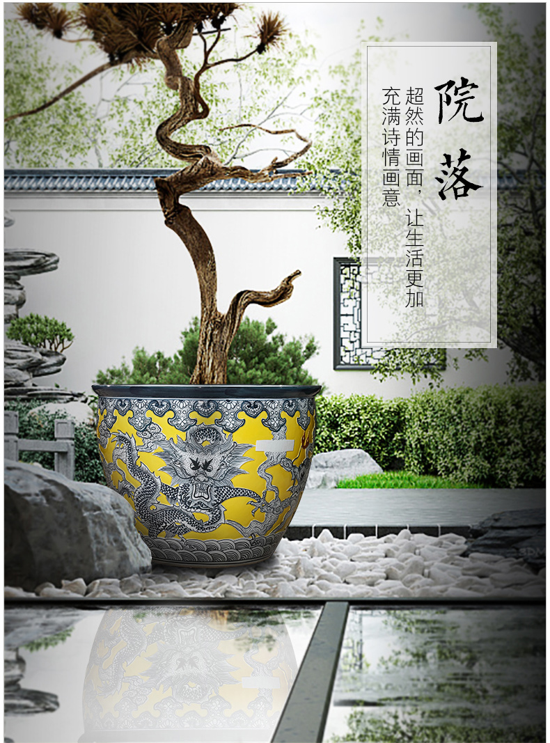 Basin of jingdezhen ceramic aquarium water lily lotus turtle water goldfish bowl lotus cylinder GangPen garden furnishing articles